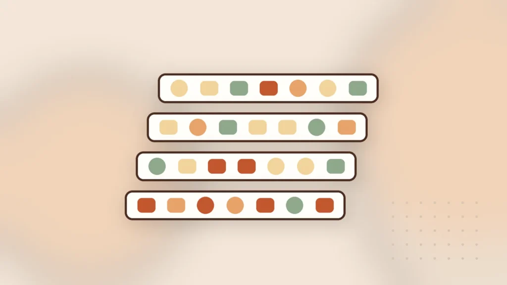 Illustration: stacked freeze-dryer trays with pieces of food