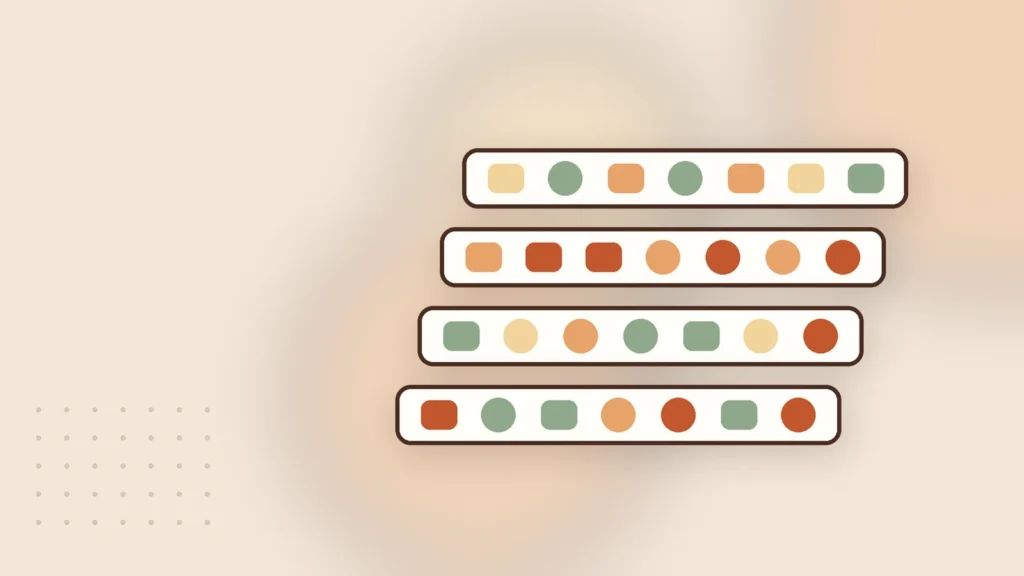 Illustration: stacked freeze-dryer trays with pieces of food